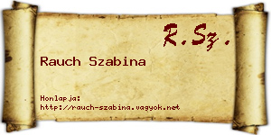 Rauch Szabina névjegykártya